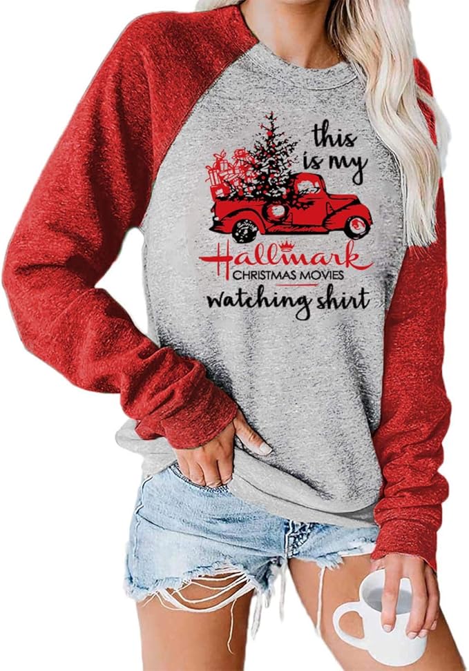 Amazon.com: MAZF Christmas women's sweater watch Christmas classic movie pattern printing round 