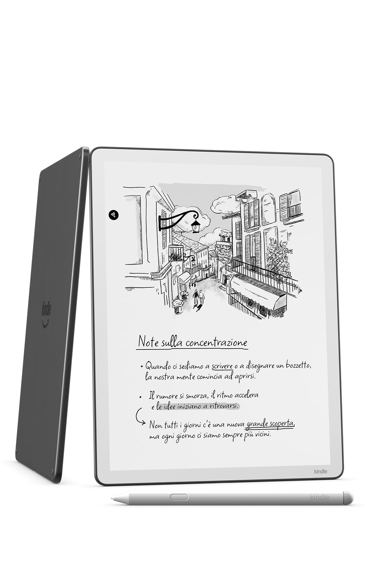 Amazon Kindle Scribe 32 GB (ultimo modello) — Schermo da 11’’, effetto carta stampata, con luce frontale — Più sottile, leggero e veloce — Scrivi nel taccuino integrato, nei documenti e nei libri