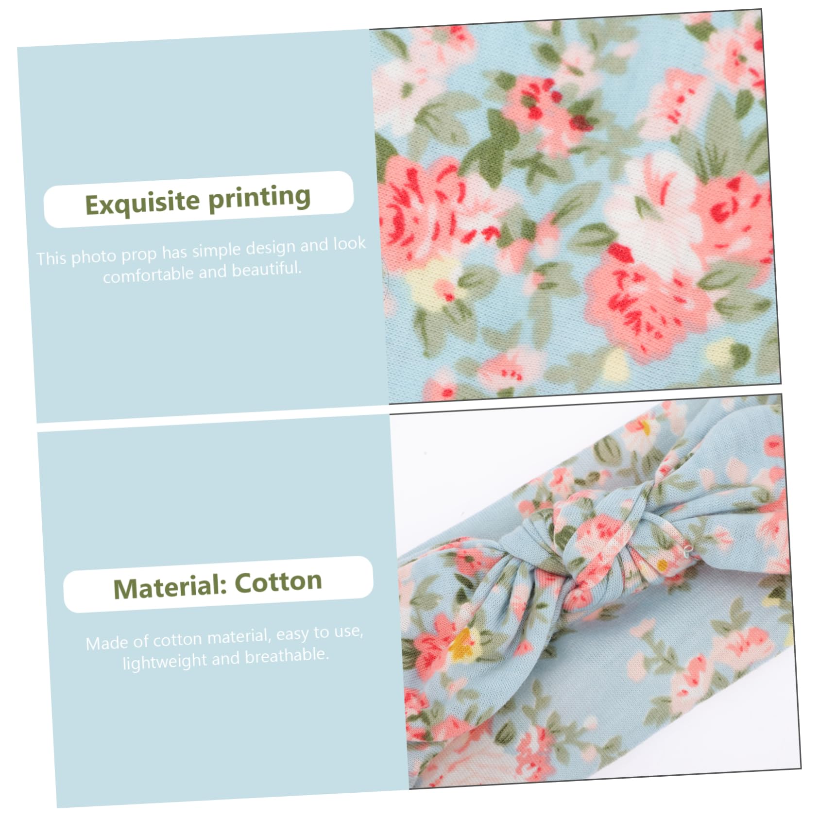 Abaodam 2juegos De Swaddle Diadema De Lazo De Fotografía para Recién Nacidos Ligera y Transpirable para Shower Estampado Floral