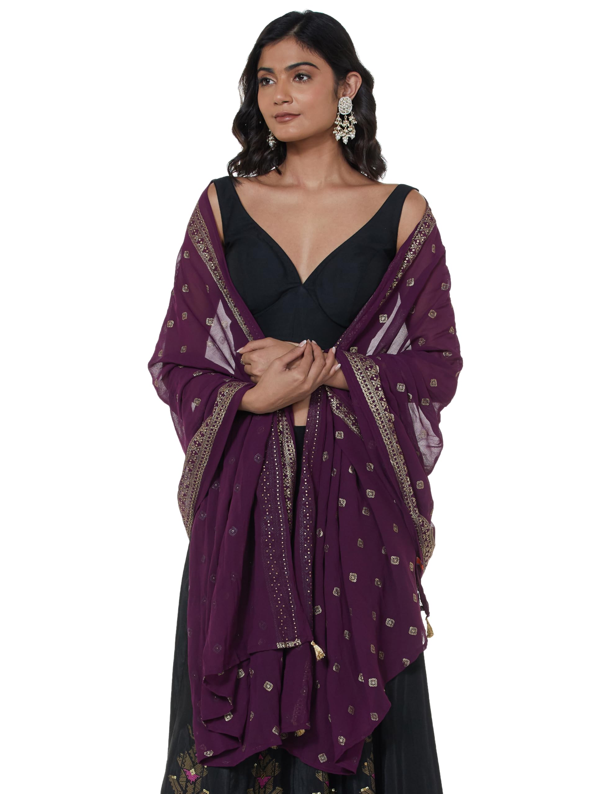rangriti Rangrit Women's Ethnic Phalsa Polyester Dupatta-picture-40