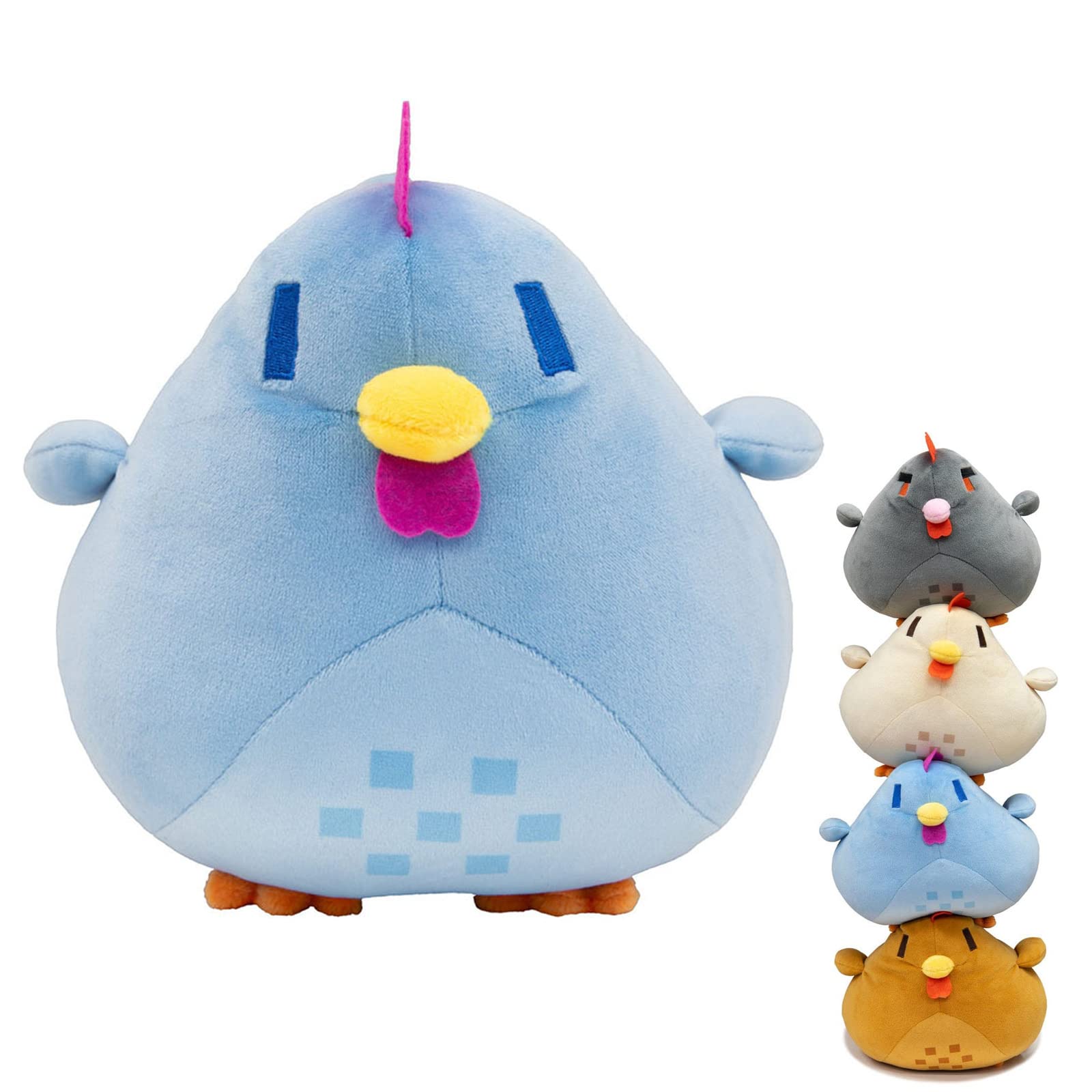 joeseemee Stardew Valley Chicken Plush, Stardew Valley Blue Pillow Plush, Stardew valley junimo plush, 20cm/30cm Pillow Soft Toys, PP Cotton Stuffed Animal Doll, for Fans Collectible Kids Gift