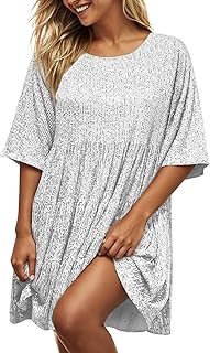 Sparkly Glitter Dress, Sequin Babydoll Summer Dress Short Flowy Tiered Tunic Dress for Women Party Club Night - Buy now