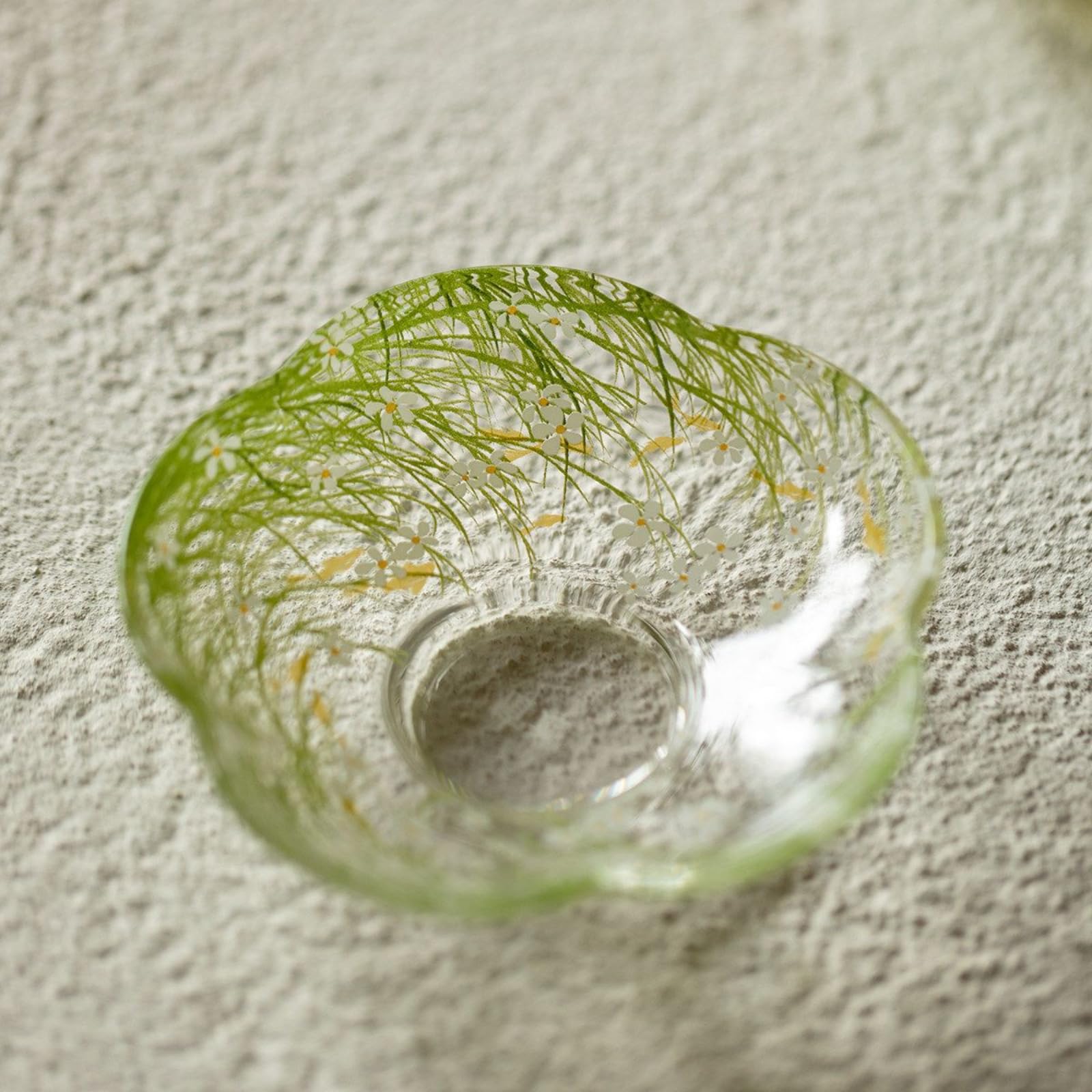 Handgezeichnetes Glas Gaiwan, 95 ml, Borosilikat, transparent, Teeschale, Kung-Fu-Tee-Set