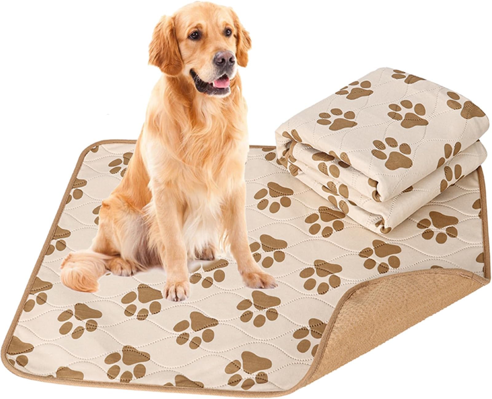 Reusable Pee Pads for Dogs 1 Pcs 72"x72" Extra Large + Free Collapsible Water Bowl