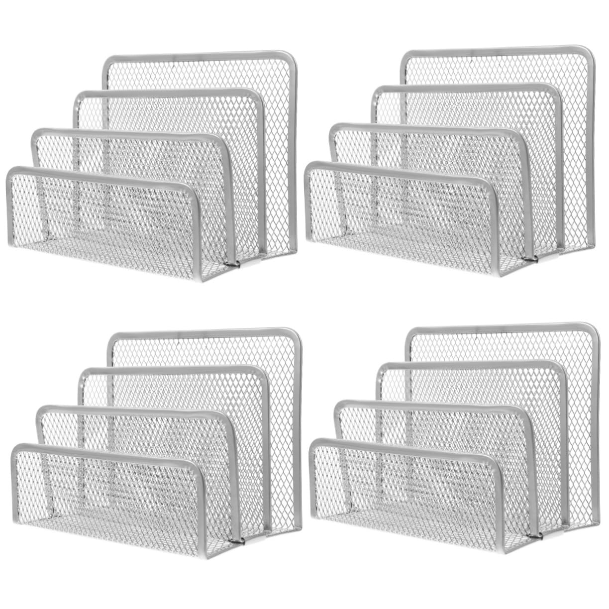 Operitacx 4pezzi Supporto Libri Metallico Da Scrivania Con Scomparti Organizzatore Riviste Per Ufficio e Studio Design Elegante e Leggero Per Casa e Ufficio
