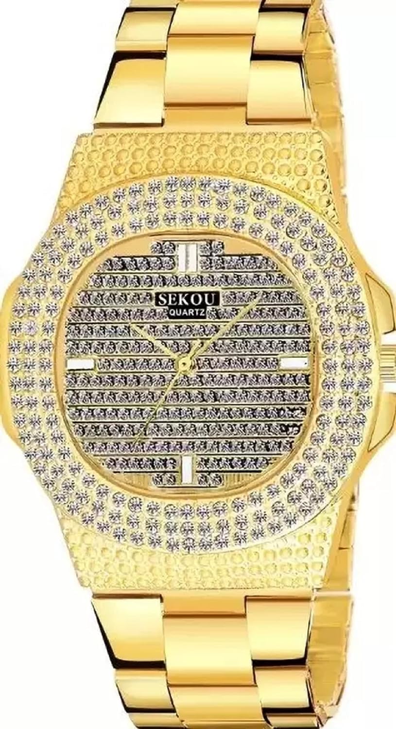 GOLDENIZE FASHION Men Stainless Steel Golden Watch for Boys (B0CCKSL8P3) Amazon Price History, Amazon Price Tracker