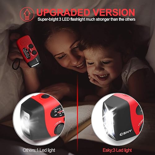 Miniatura 6 de Esky Radio de emergencia rojo y verde