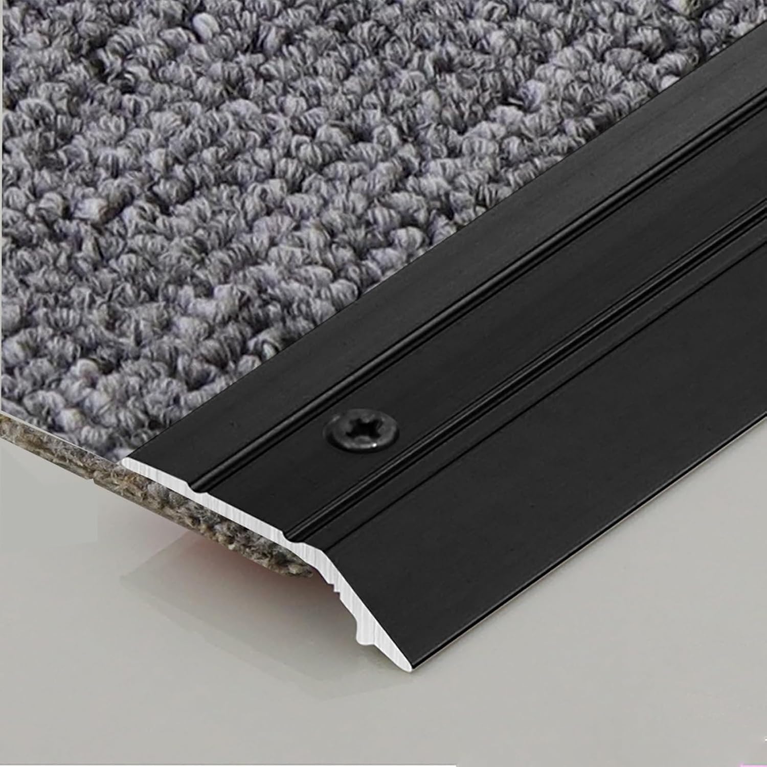 Threshold Strip，Flooring Transition Strip，Floor Transition Strip Carpet to Tile Transition Strip with Screws, Cuttable Metal Threshold Divider Guard Edging Tirm, Flooring Edge Decoration for Home/Hote