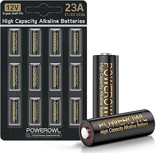 POWEROWL High Capacity A23 Batteries 12 Pack, Premium Alkaline 23A 12V Battery