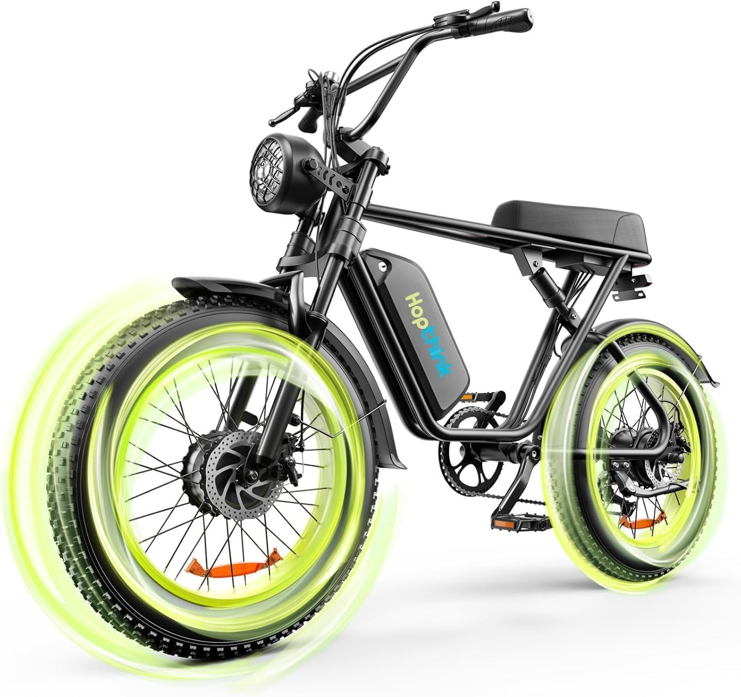 Electric Bike for Adults,2400W Dual Motor Ebike, Up to 32MPH & 75Miles Long Range, 48V/23Ah Removable Battery ，20Inch Fat Tire Mountain Electric Bicycle, 7-Speed with Full Suspension（Green）