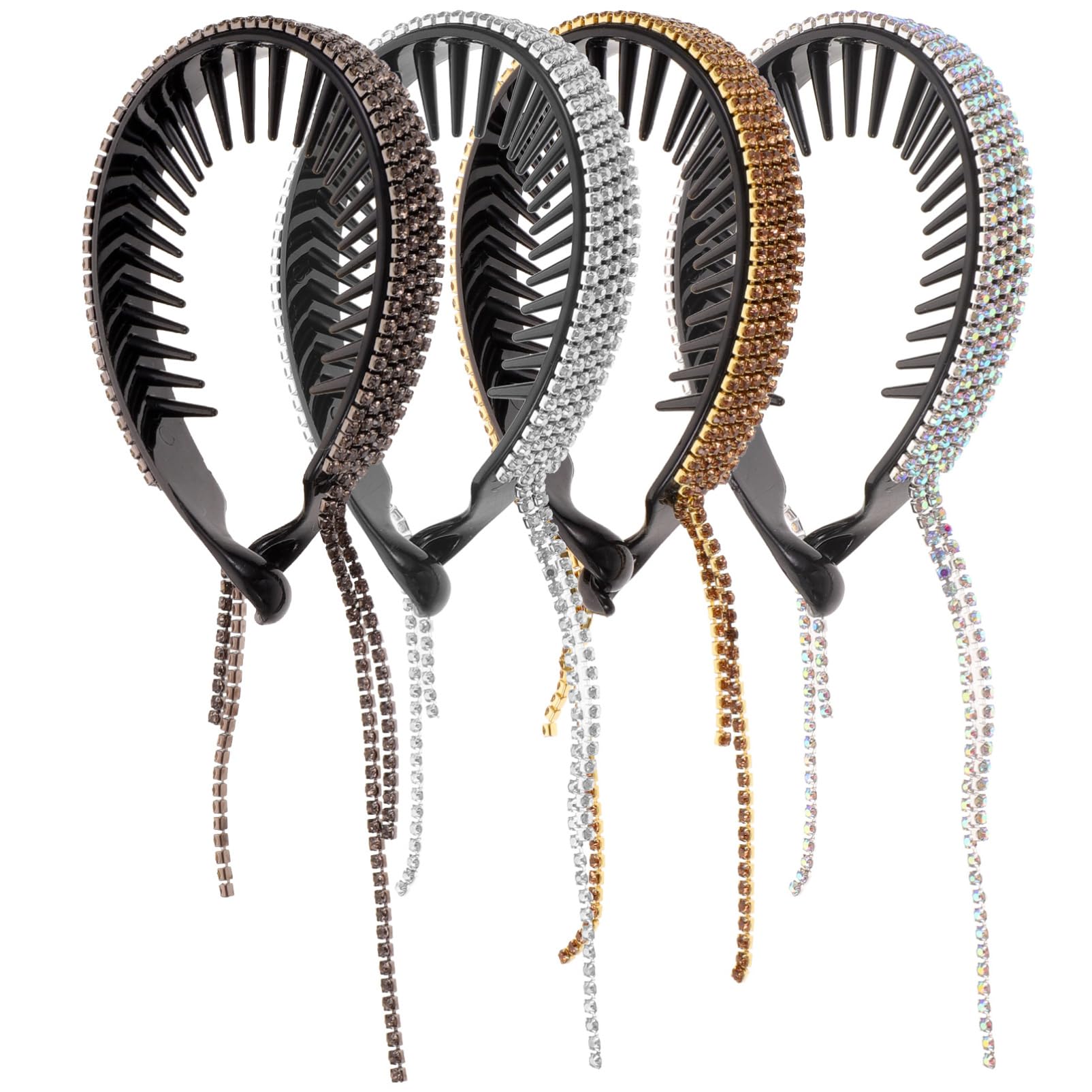 MAGICLULU 12piezas Accesorios Para Recogidos Brillantes Sujetadores De Coleta y Clips De Moño Elegantes y Cómodos Para Tipo De Cabello Para Bodas y Fiestas
