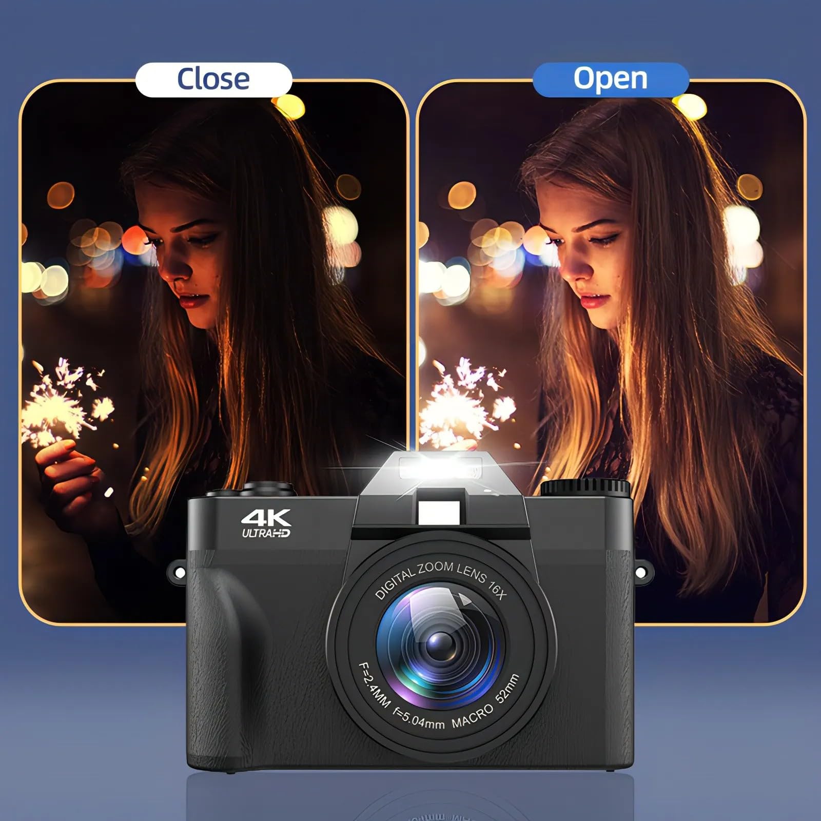 Korons Fotocamera Digitale(Black,32GB)