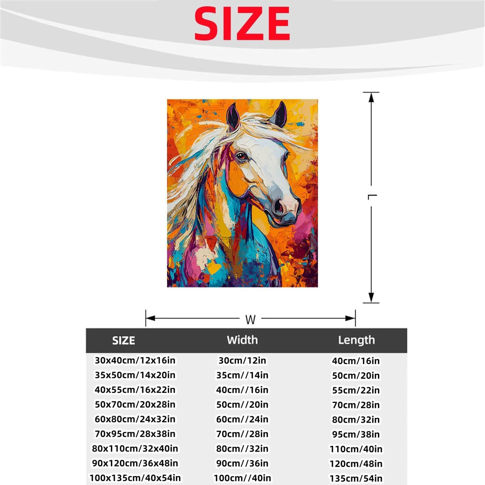 Malen Nach Zahlen Erwachsene Tier DIY Set Erwachsene mit Leinwand zum Bemalen Horse 110x80 cm 36 Farben Acrylfarben Set und Pinsel, Malen Nach Zahlen Kinder für Deko Wohnzimmer Geschenke 2YH-0608