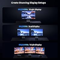 Vista 5 de IVANKY Certificado Intel Cable Thunderbolt 5 de 3.3 pies, hasta 120 Gbps y 240 W, cable Thunderbolt trenzado premium de 80 Gbps, compatible