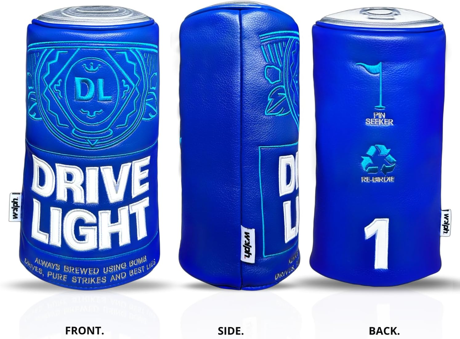 Wolph Drive Light Golf Driver Head Covers - Funny Driver Headcover - Premium Leather - Animal Golf Club Covers - Golf Accessories for Men and Women, Fits Any Size.