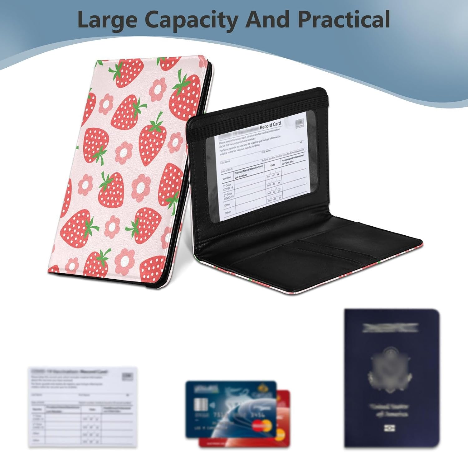 Strawberry Fruits Floral Passport Holder Passport Cover image 5