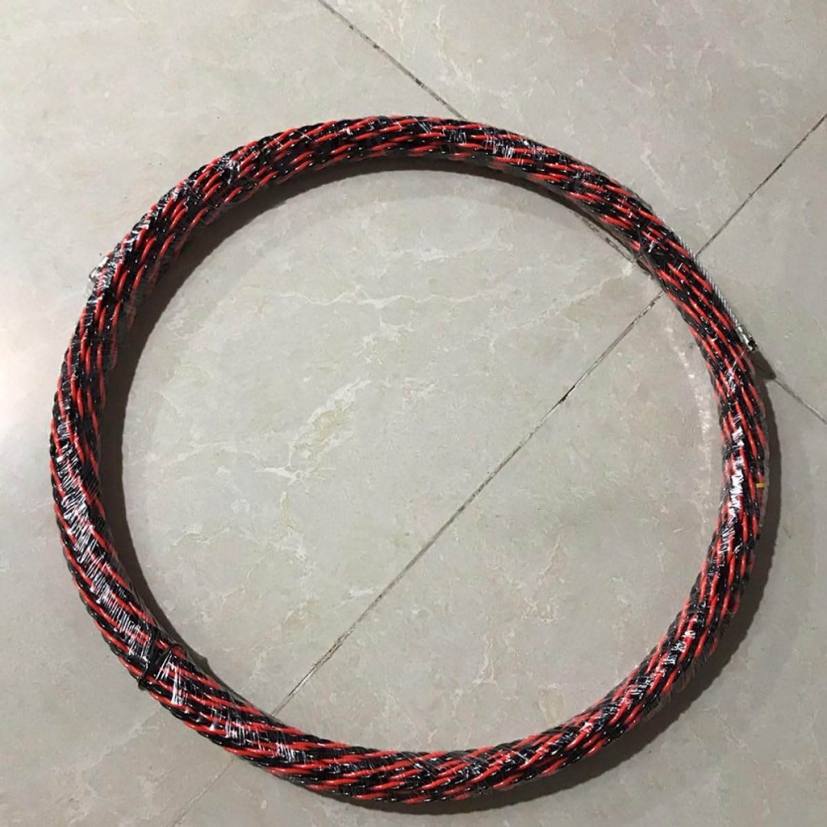 Artibetter 20m Electrical Wire Threader Fish Tape with Strong Penetration and Good Stability, Plastic and Metal Construction, Includes 2 PC Tightening Tool for Electrical Cable Pulling