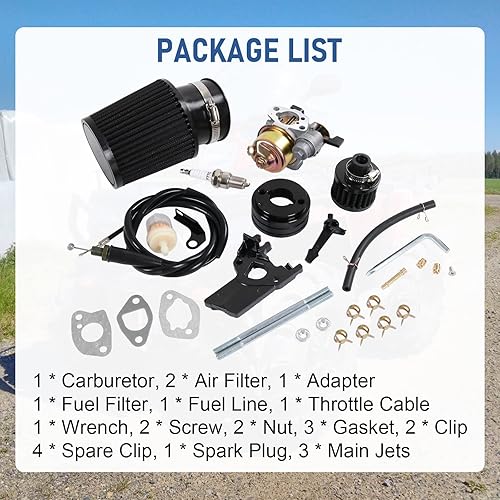 Vista 17 de Adaptador de filtro de aire de carburador mejorado de alto rendimiento para Coleman CT200U CT200U-EX BT200X GX160 Predator 212cc 196cc 6.5hp Motor