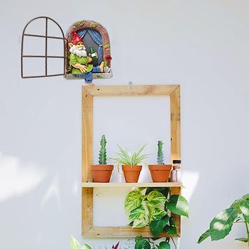 Miniatura 5 de Abrazador de árbol de gnomo, divertida estatua de resina de gnomo de jardín, decoración de adornos para exteriores, escultura de árbol caprichosa,