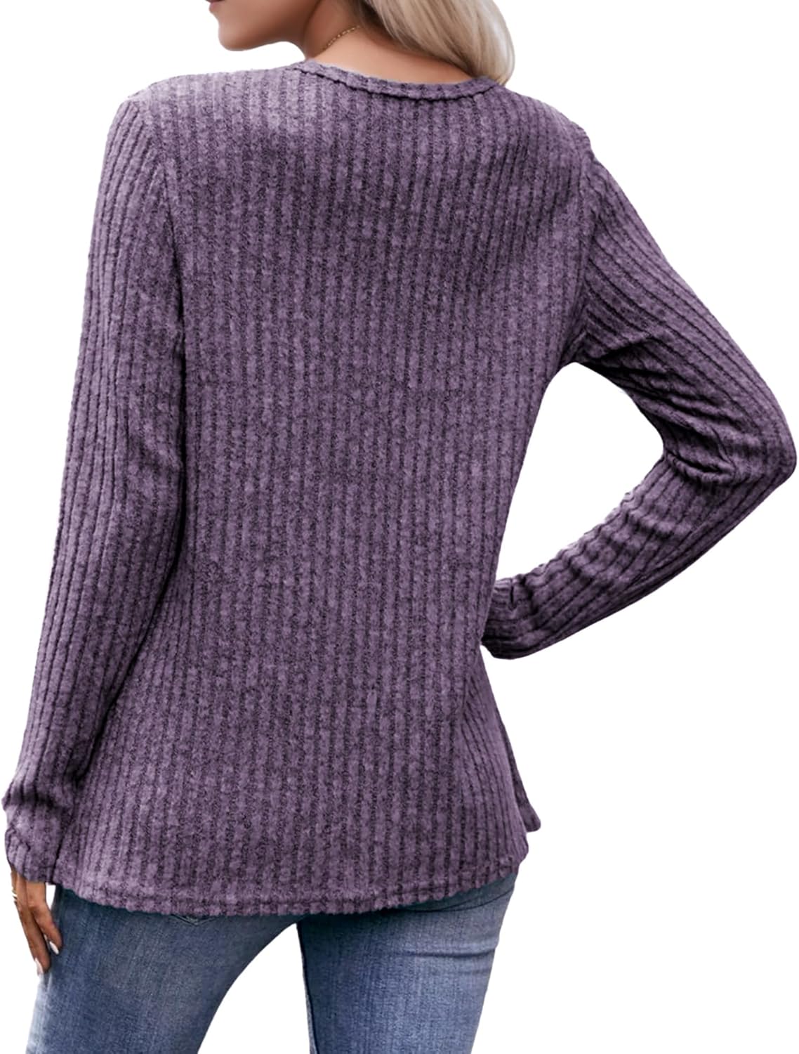 Buauty Womens Long Sleeve Shirt Tunics Tops For Fall Winter Spring, Lightweight Tunic Sweaters For Leggings Loose Fit Dressy Crew Neck Pullover Basic Sweaters For Women 2024 - Image 4