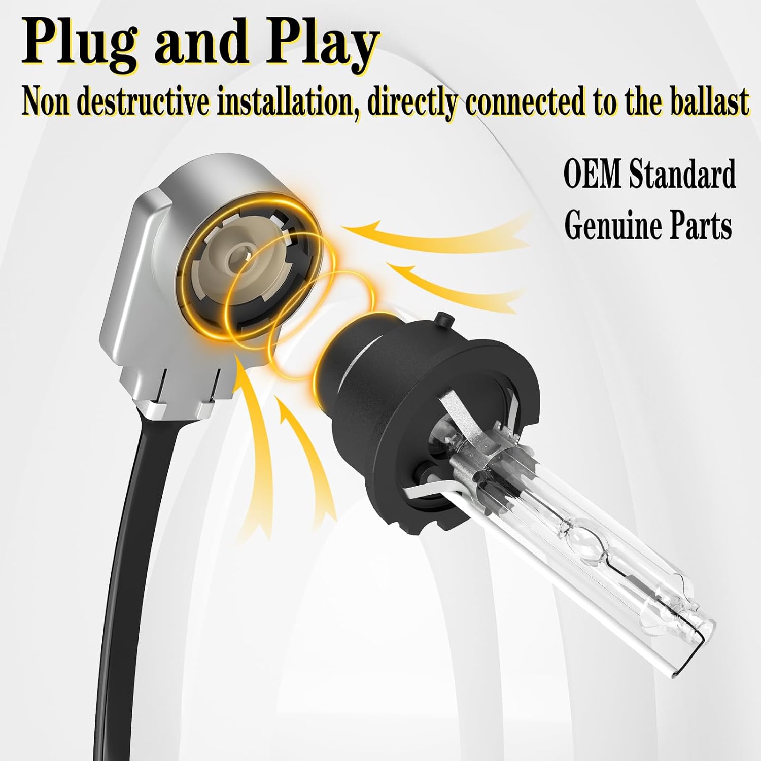 VHK D4S HID Xenon for 2007 2008 2009 2010 2011 2012 2013 2014 2015 Lexus ES350 GS350 GS450H LS460 Low Beam Headlight Bulbs, ES 350 GS 350 450H LS 460 Headlamp, 35W D4SC1 OEM 6000K White Lights, 2PCS