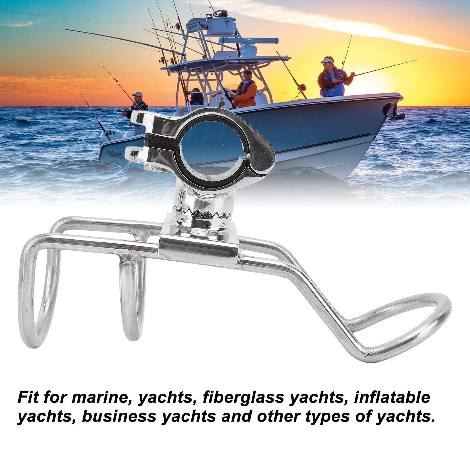 Soporte para Caña de Pescar para Barcos, Soportes para Cañas de Pescar para Barcos, 4 Piezas, Soportes para Cañas de Pescar de Acero Inoxidable 316, Alta Resistencia para Yates