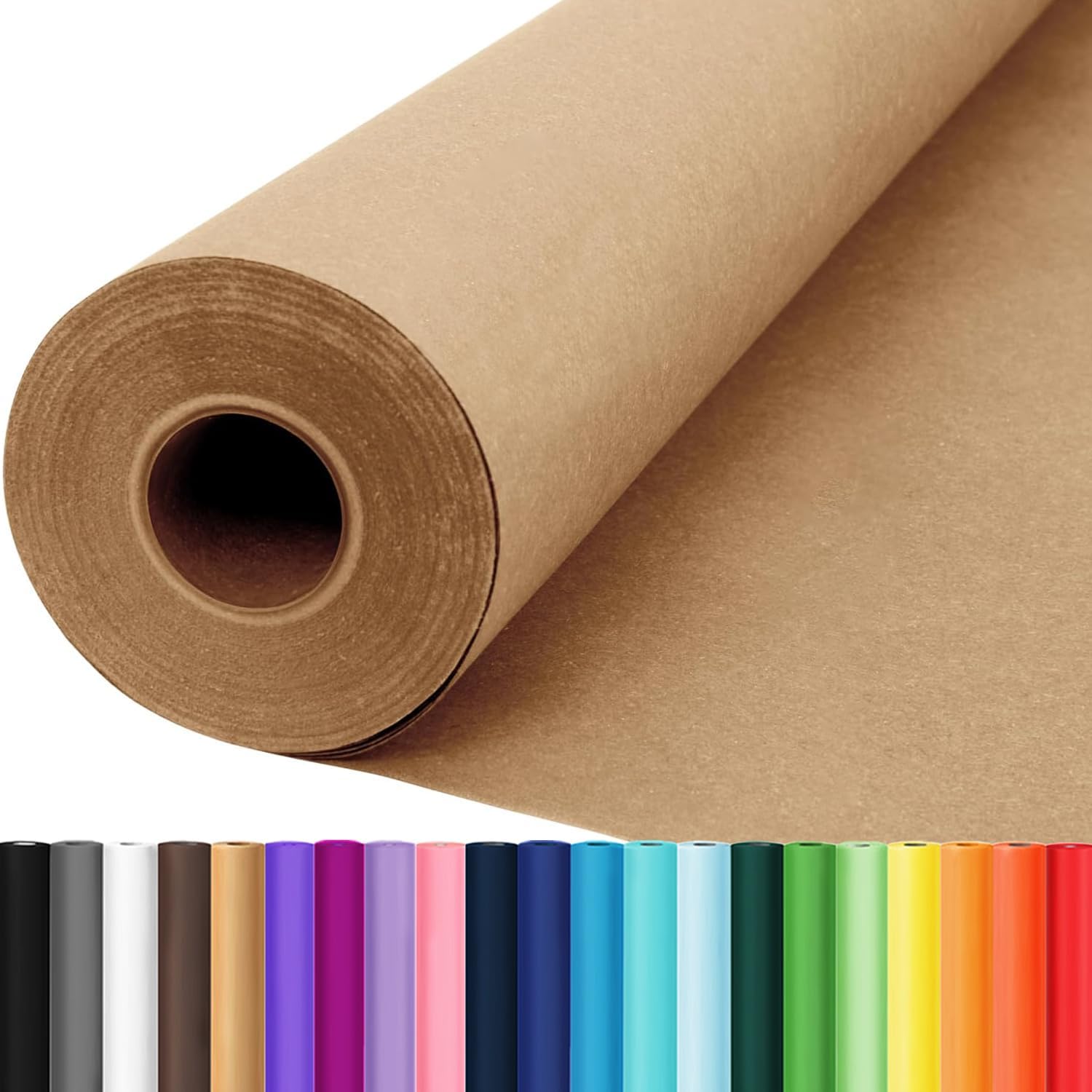 36" x 3600" (300') Brown Craft Paper Roll, Bulletin Board Construction Kraft Paper for Gift Wrapping Bouquet Flower Art Decorative Kids Drawing Coloring Painting Chart Easel Poster Packing 80GSM 55LB