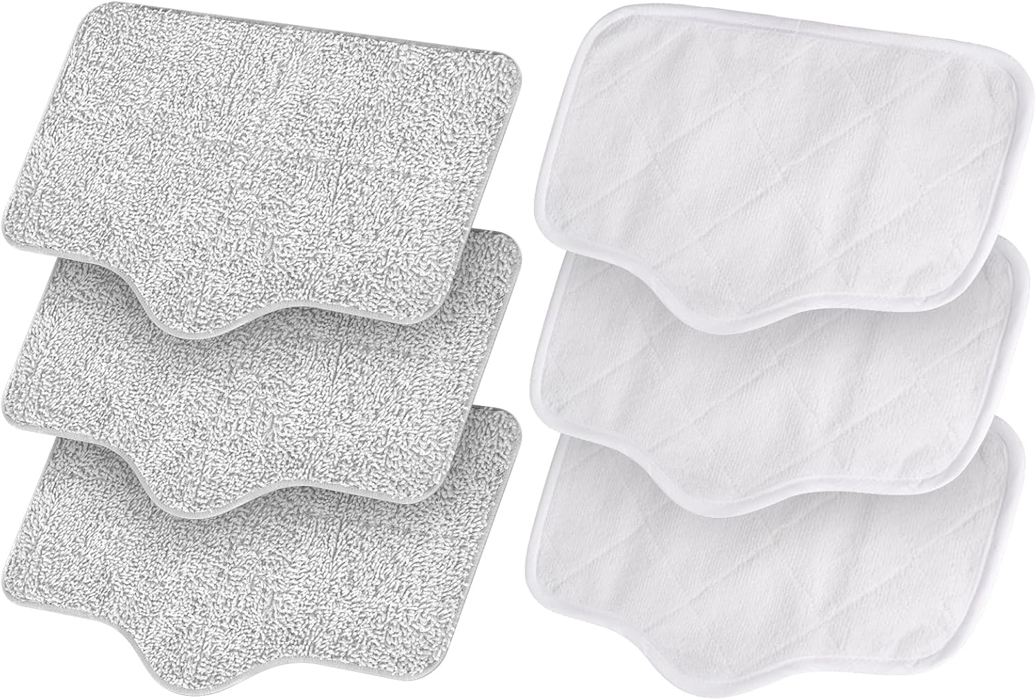 Steam Mop Replacement Pads - 6 Pack Machine Washable Microfiber Cloths, Reusable Cleaning Pads