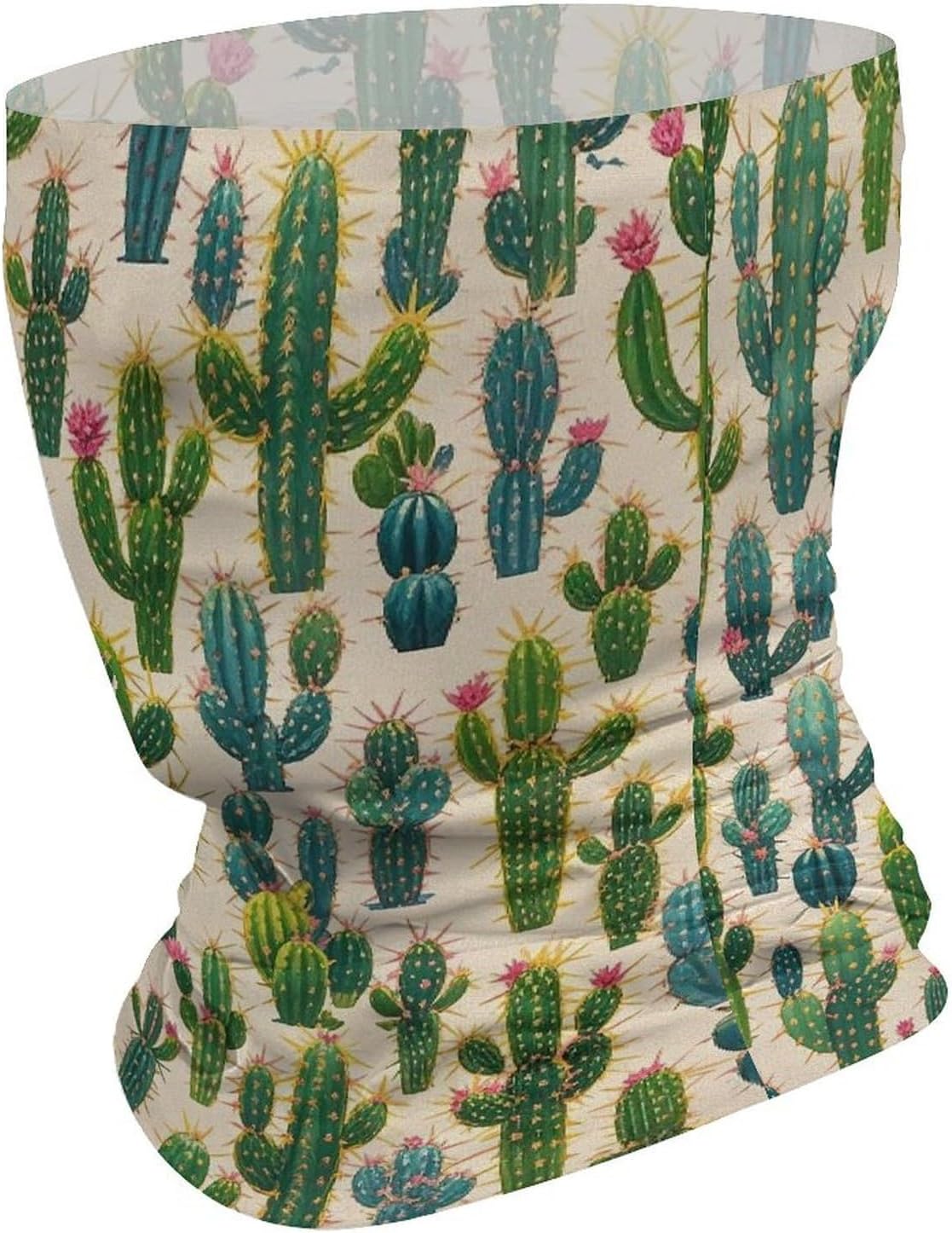 Cactus Pattern Neck Gaiter Bandana Windproof Breathable Face Mask Cover Face Cover Cold Weather Gator Scarf Winter Neck Warmer Gaiter Half Balaclava Scarf Mask for Men Women