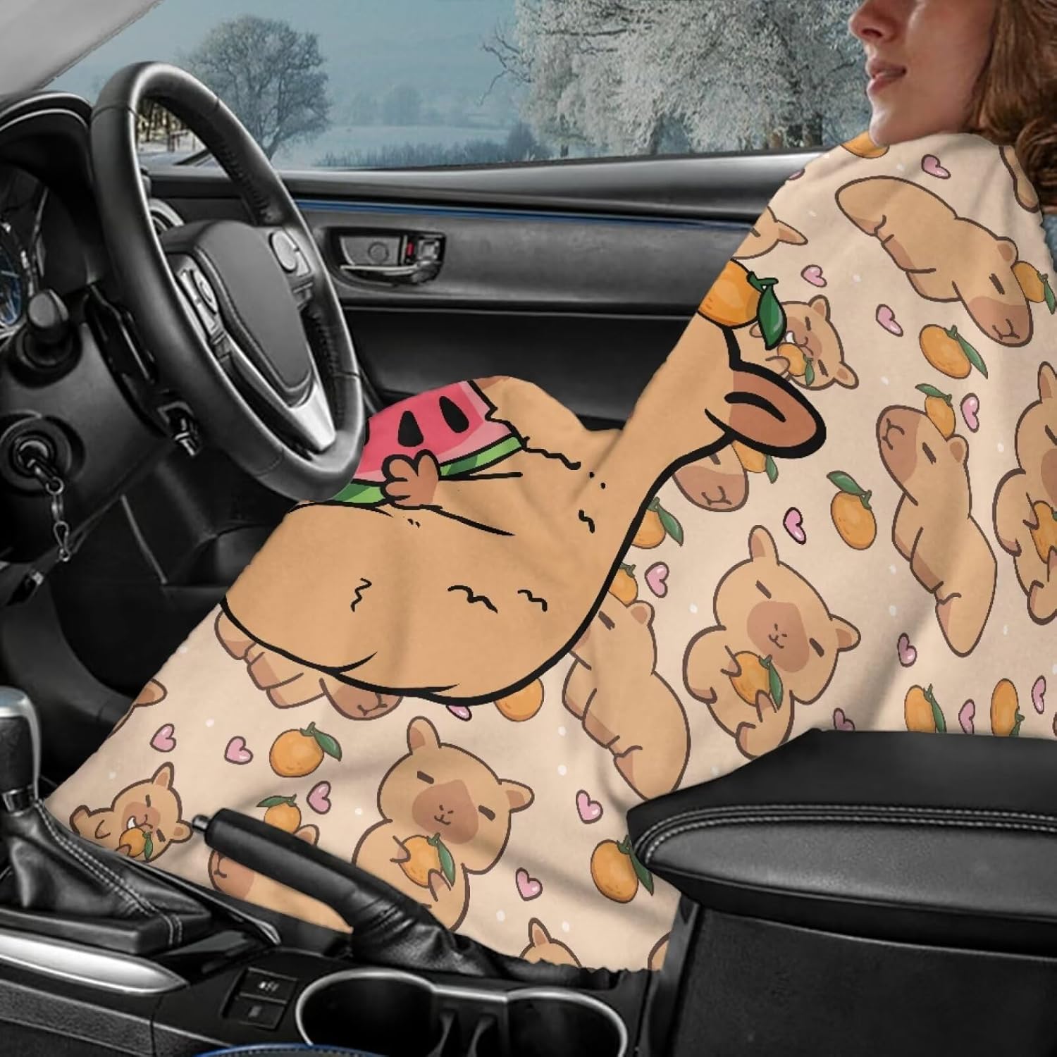 Cute Capybara Throw Blanket for Kids Girls Boys Animal Lightweight Sofa Blankets Watching TV Couch Decorative Throw Blankets for Bed Couch Medium Size Warm Bedroom Cover