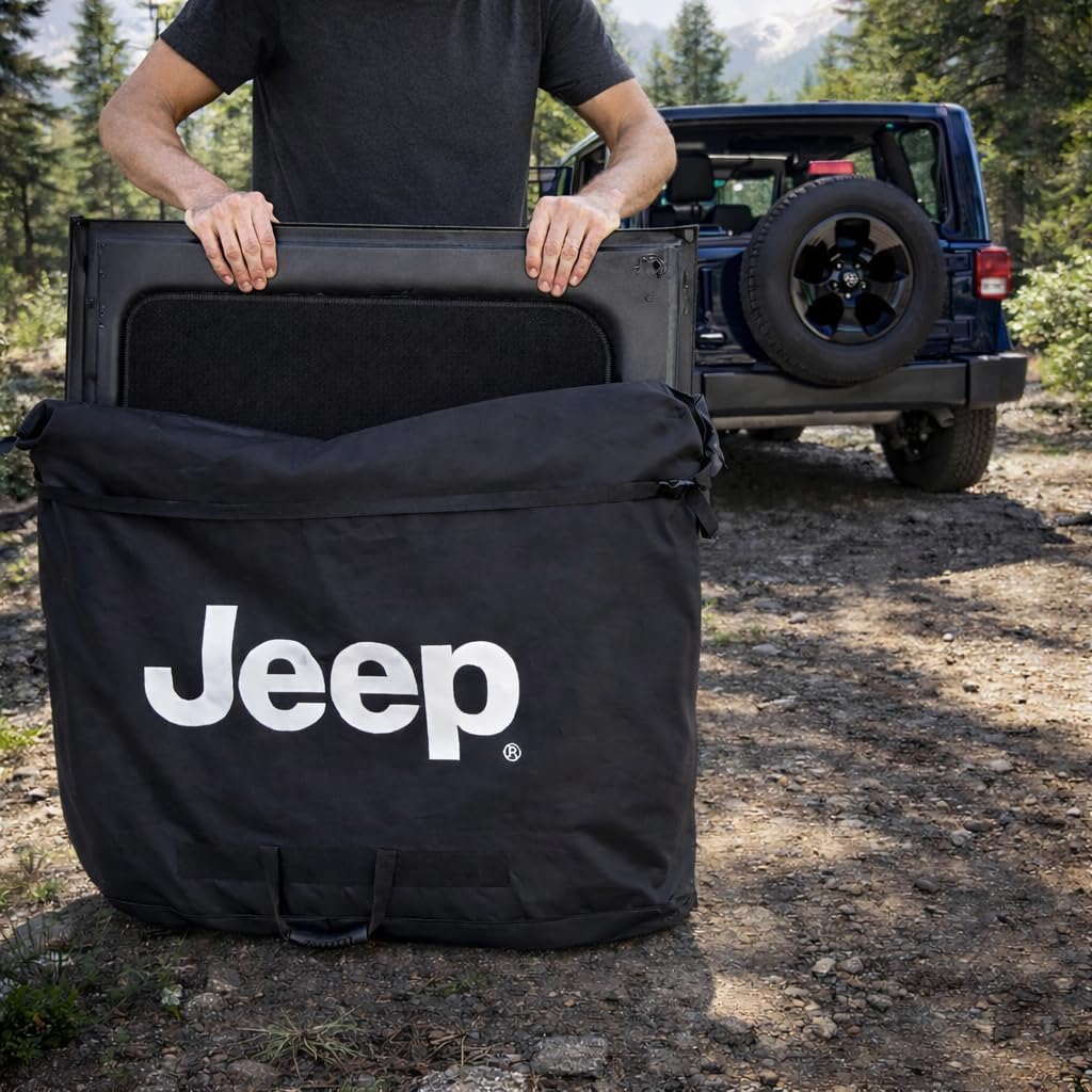Jeep Freedom Top Hardtop Panel Storage Bag for 2007-2026 Wrangler JK JKU JL JLU and Gladiator JT - Padded Protective Carry Case 2-Door and 4-Door Sport, Sahara, Rubicon, Unlimited models (Jeep Logo)