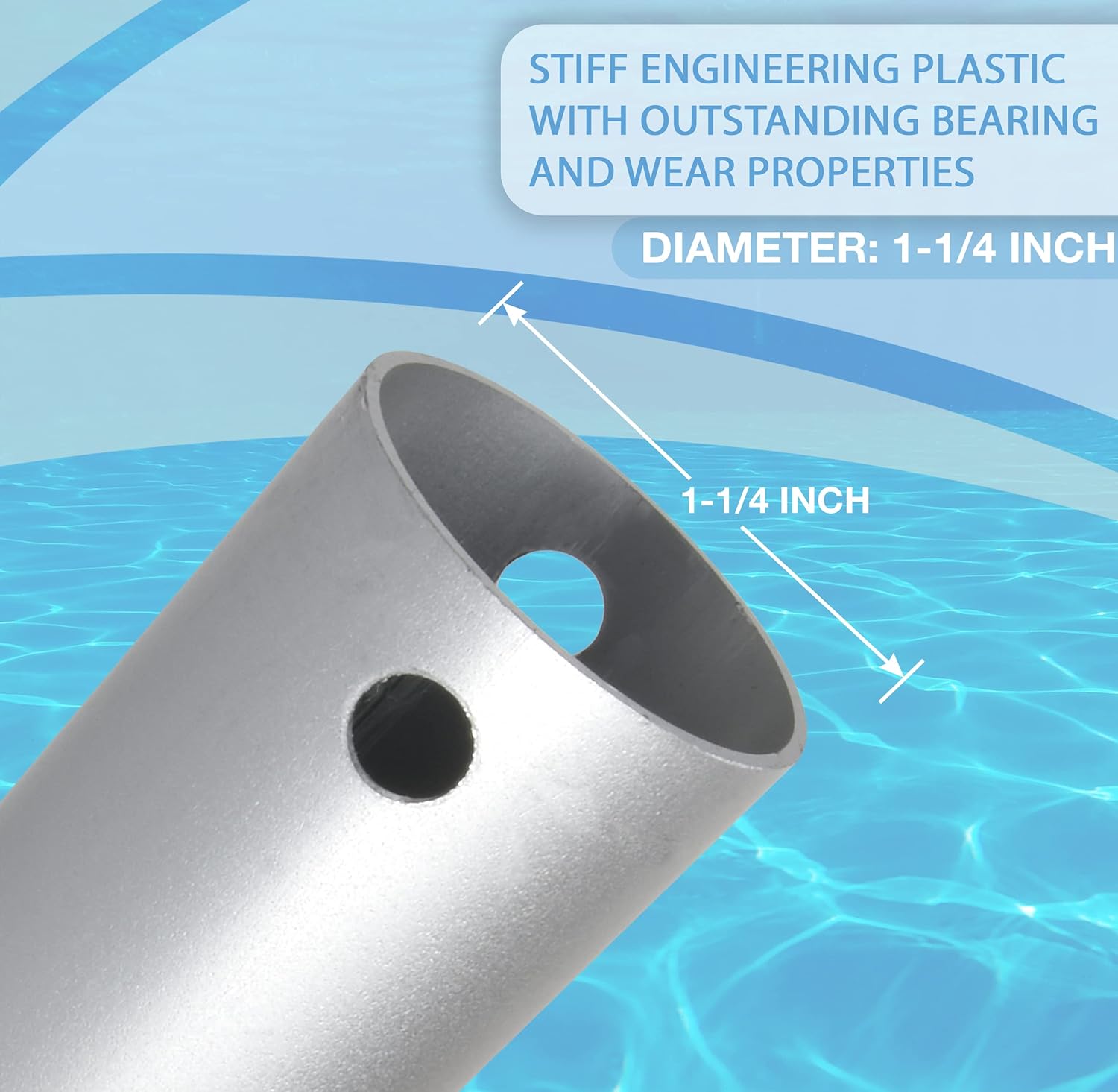 SKIMLITE MANUFACTURING Dually 9024 Telescopic Pool Pole 8-24 Ft Dual Locking Heavy Duty Aluminum Easy Grip Adjustable Telescoping Cleaning Poles with Universal Adapter for Skimmer Brush & Vacuum Head