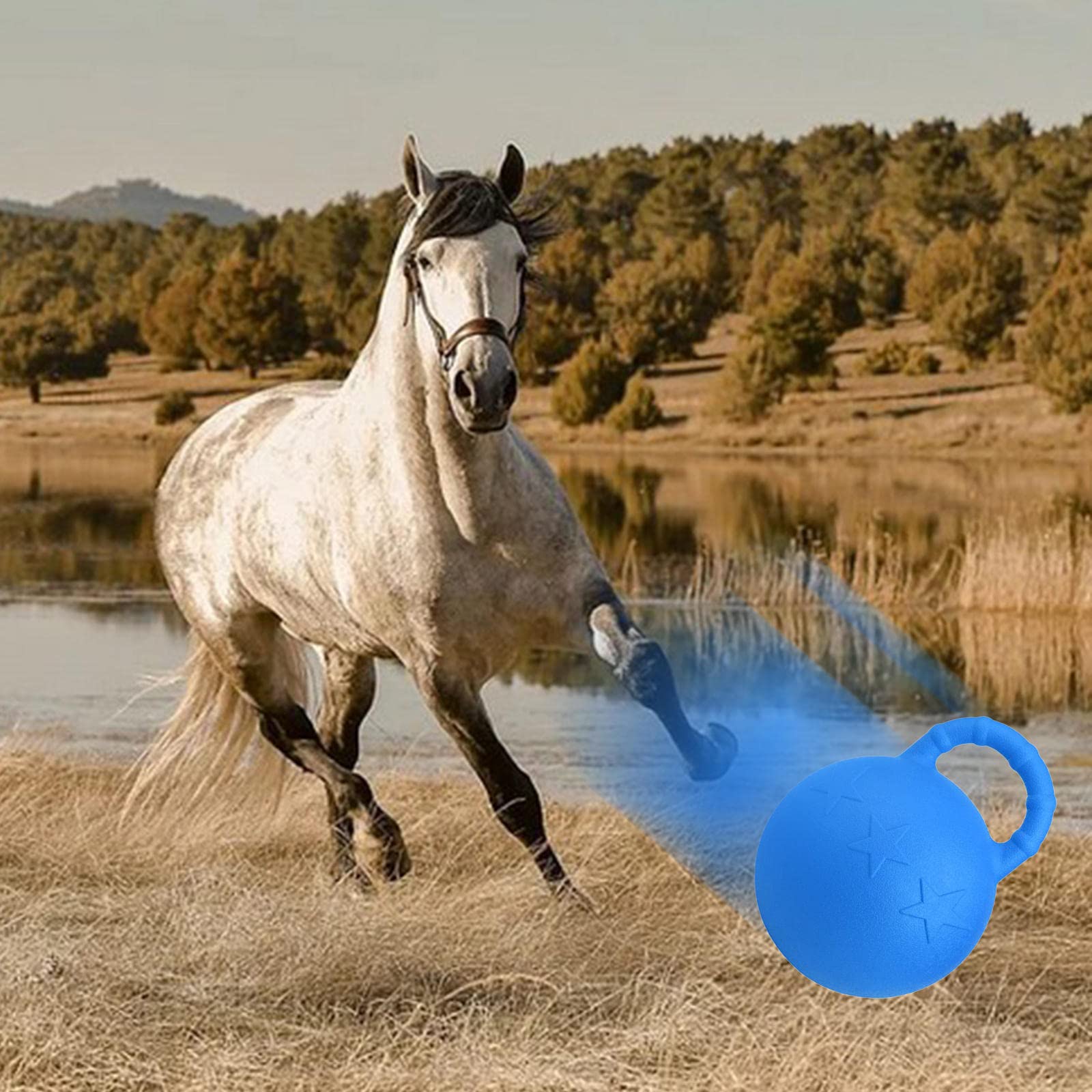 Perfeclan Pelota de de Juguete para Caballos con a, para Mascotas, Juguete Estable para Caballo y Patio, Juguete para Jugar, Azul Real