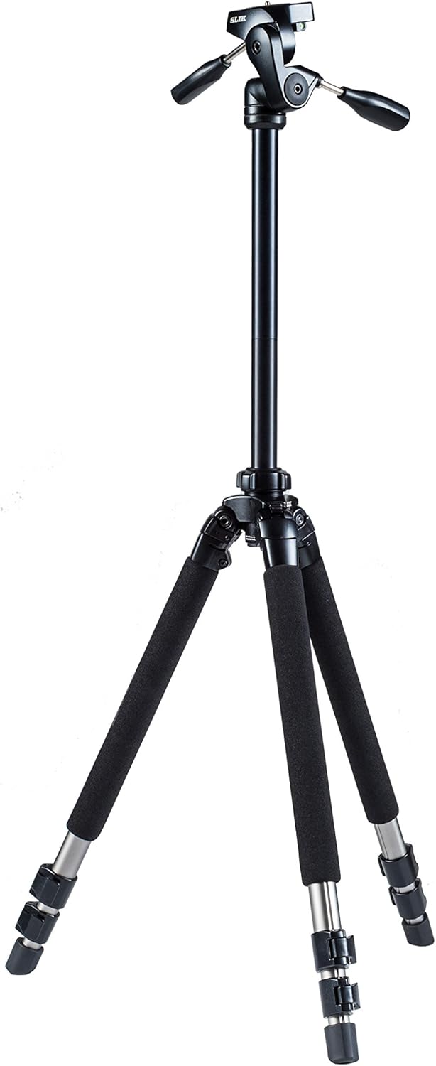 SLIK Pro 700 DX Tripod with 700DX 3-Way, Pan-and-Tilt Head - Titanium : Dslr Tripod : Electronics