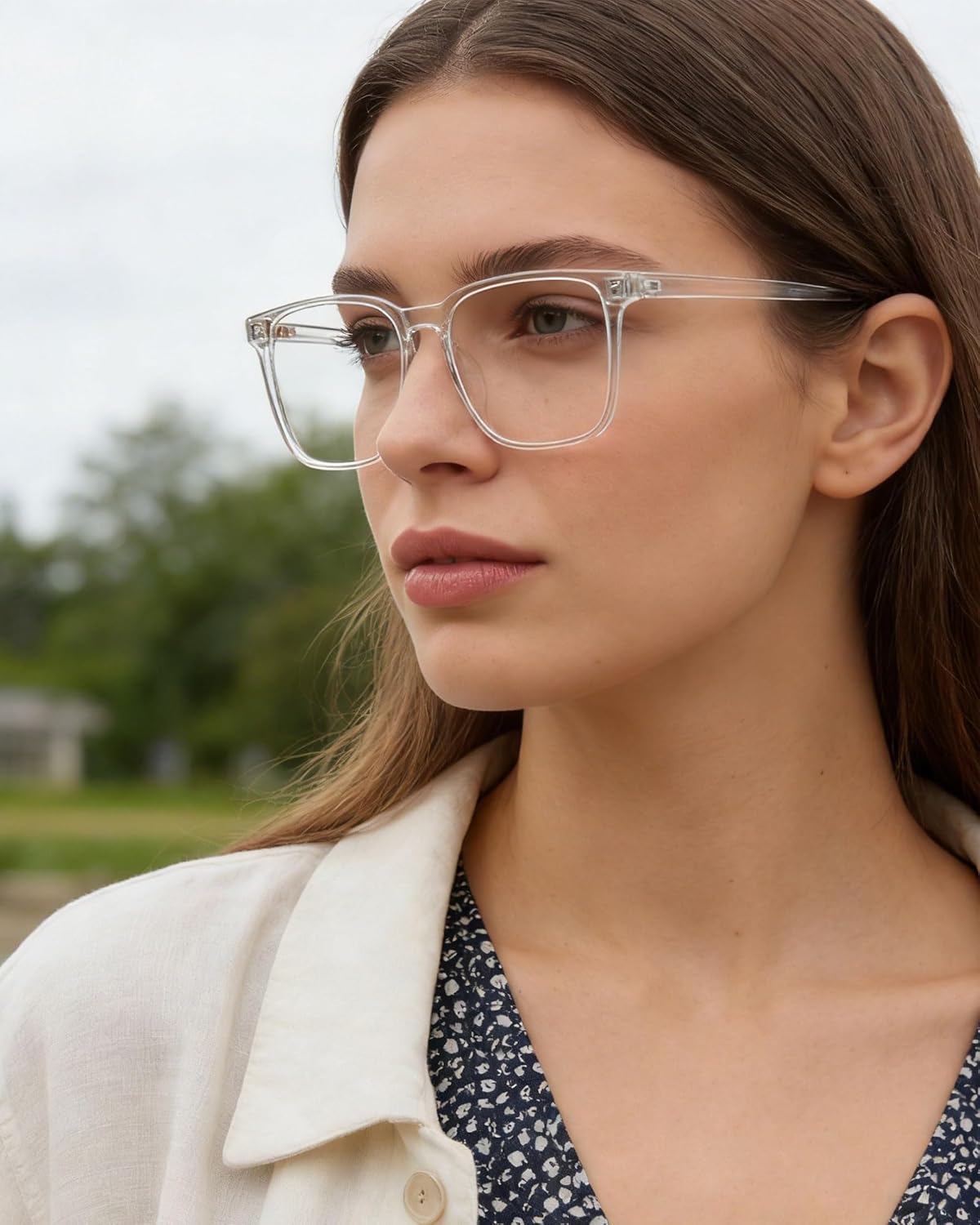 TEAPLMTT Blue Light Blocking Glasses Oversized Square Computer Glasses Anti Blue Light for Women Men - Image 3