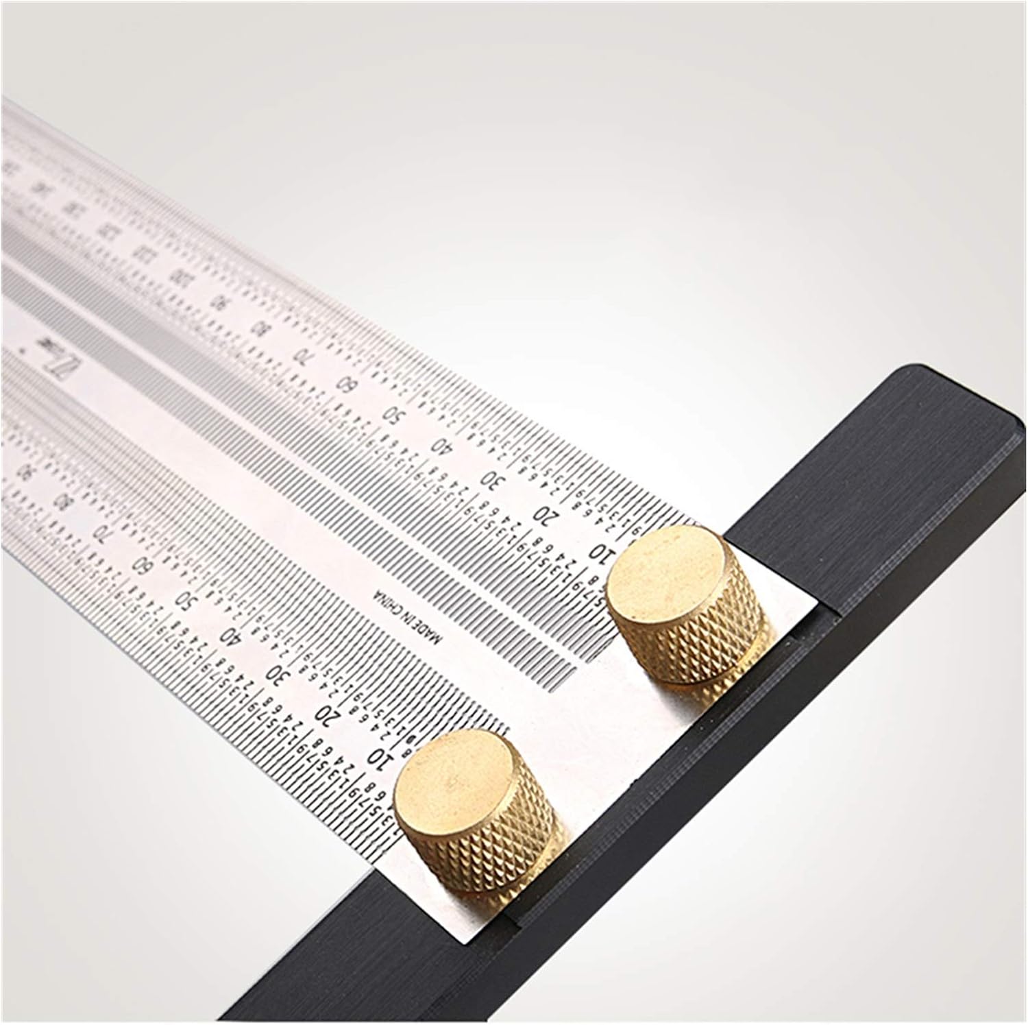 High-Precision Scale Ruler T-Type Hole Ruler Stainless Woodworking Scribing Mark Line Gauge Carpenter Crossed-Out Measuring Tool LiMePng (Color : 400mm No Pen)