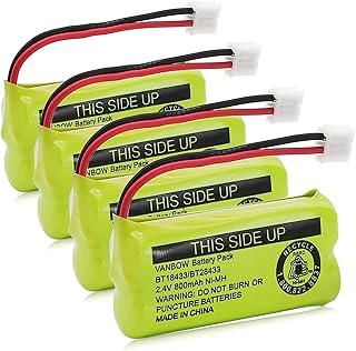 VANBOW BT18433/BT28433 2.4V 800mAh Ni-MH Cordless Phone Battery, Also Compatible with AT&T BT184342/BT284342 BT8300 BT1011 BT1018 BT1022 BT1031 2SN-AAA55H-S-J1 CS6120 CS6209 CL80109 EL52419 (Pack 4)