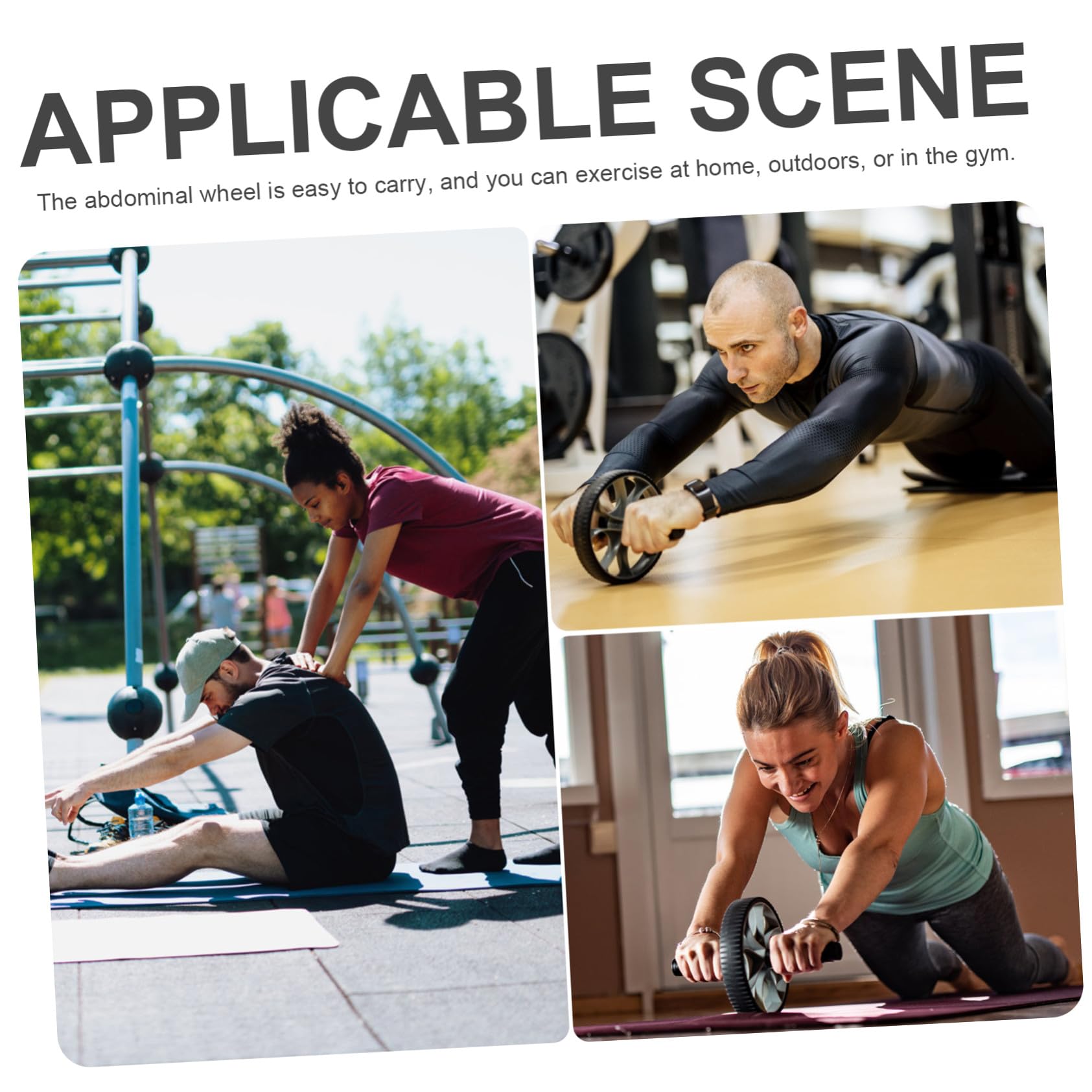 GANAZONO Rodillo Abdominal con Ruedas Antideslizantes y Cojín Equipo Fitness Profesional para Casa y Gimnasio Entrenamiento Muscular Eficaz para Abdominales y Yoga de Azul