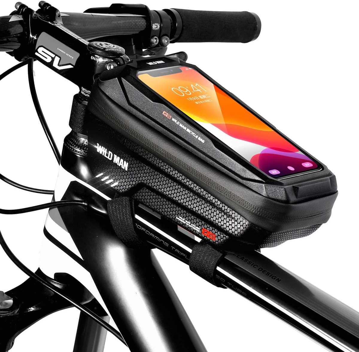 Bike Frame Bag, Bike Phone Mount, Waterproof Cycling Front