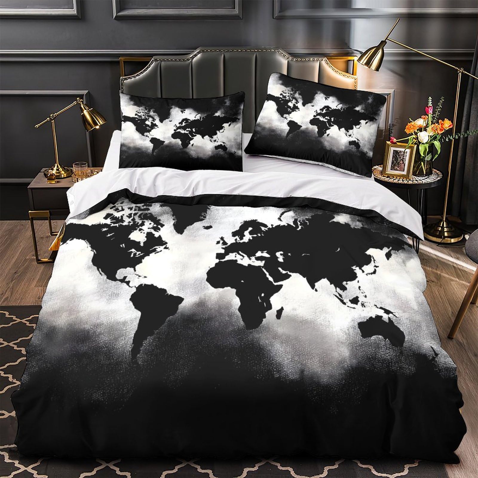 Housse de couette effet 3D loup 220x240cm de qualité supérieure avec zip