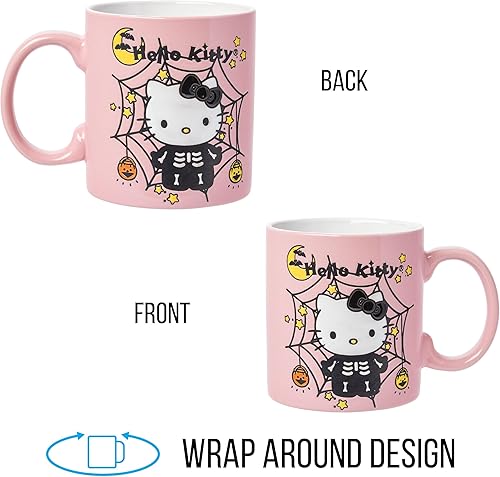 Miniatura 6 de Silver Buffalo Sanrio Hello Kitty - Taza de cerámica resistente a la cera de esqueleto de Halloween, 20 onzas
