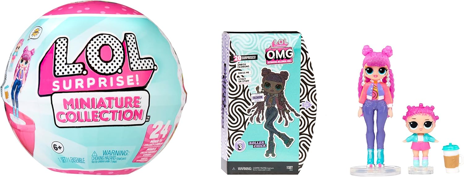MGA Entertainment Miniature Collection with Collectible Dolls, Miniature OMG Fashion Doll, Miniature LOL Doll, Miniature Dolls, Accessories, Limited Edition Doll, Mini Packaging - Gift Girls Age 4+