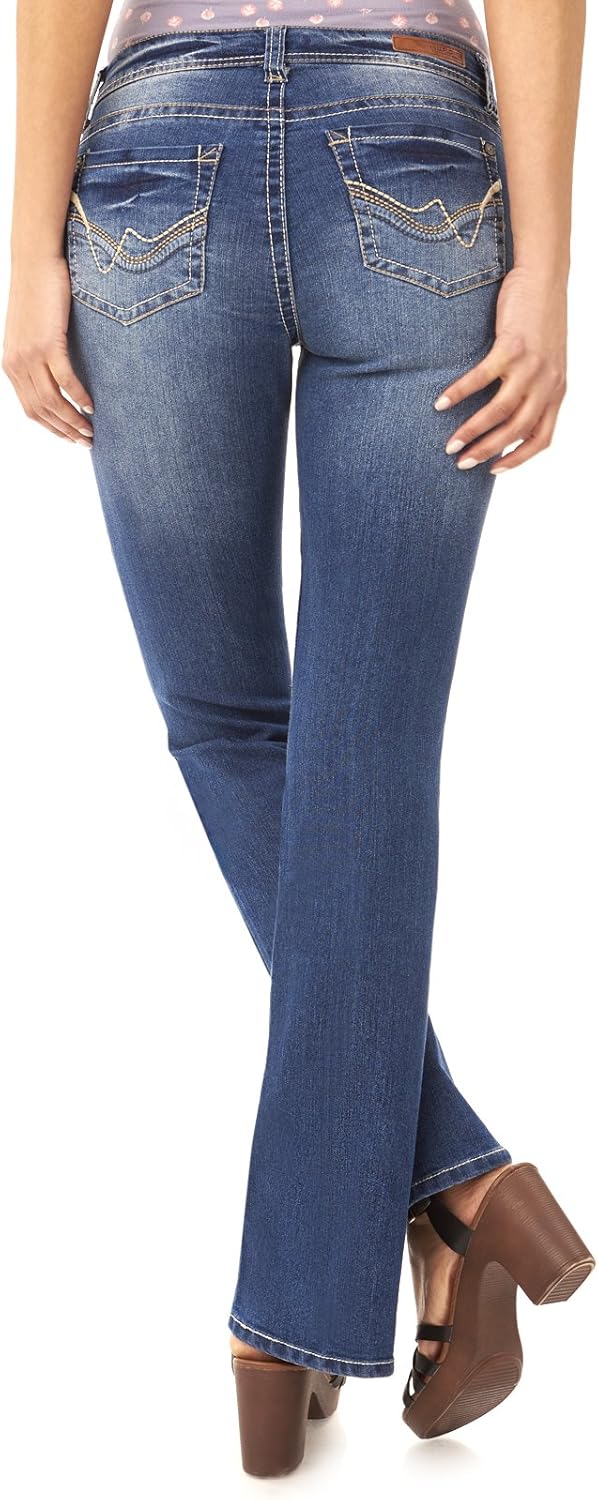 WallFlower Women’s Size Legendary Bootcut Mid-Rise Insta Stretch Juniors Jeans (Standard and Plus)