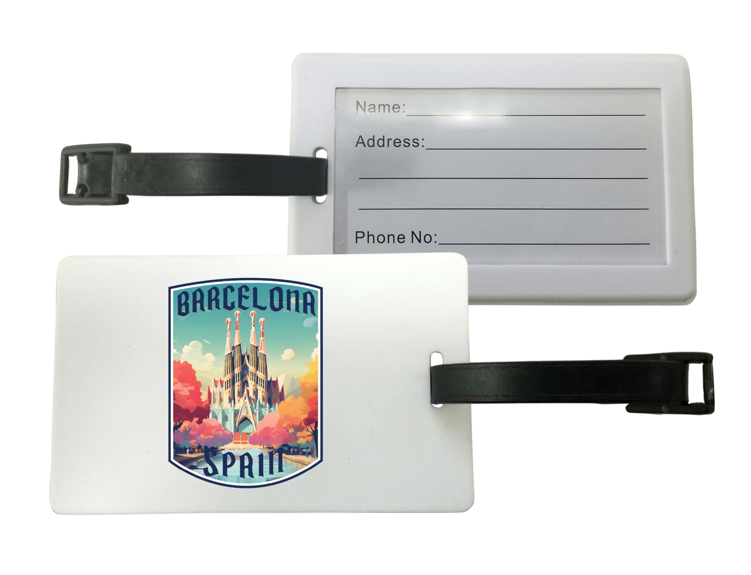 Barcelona Spain Design C Souvenir Luggage Tag Single