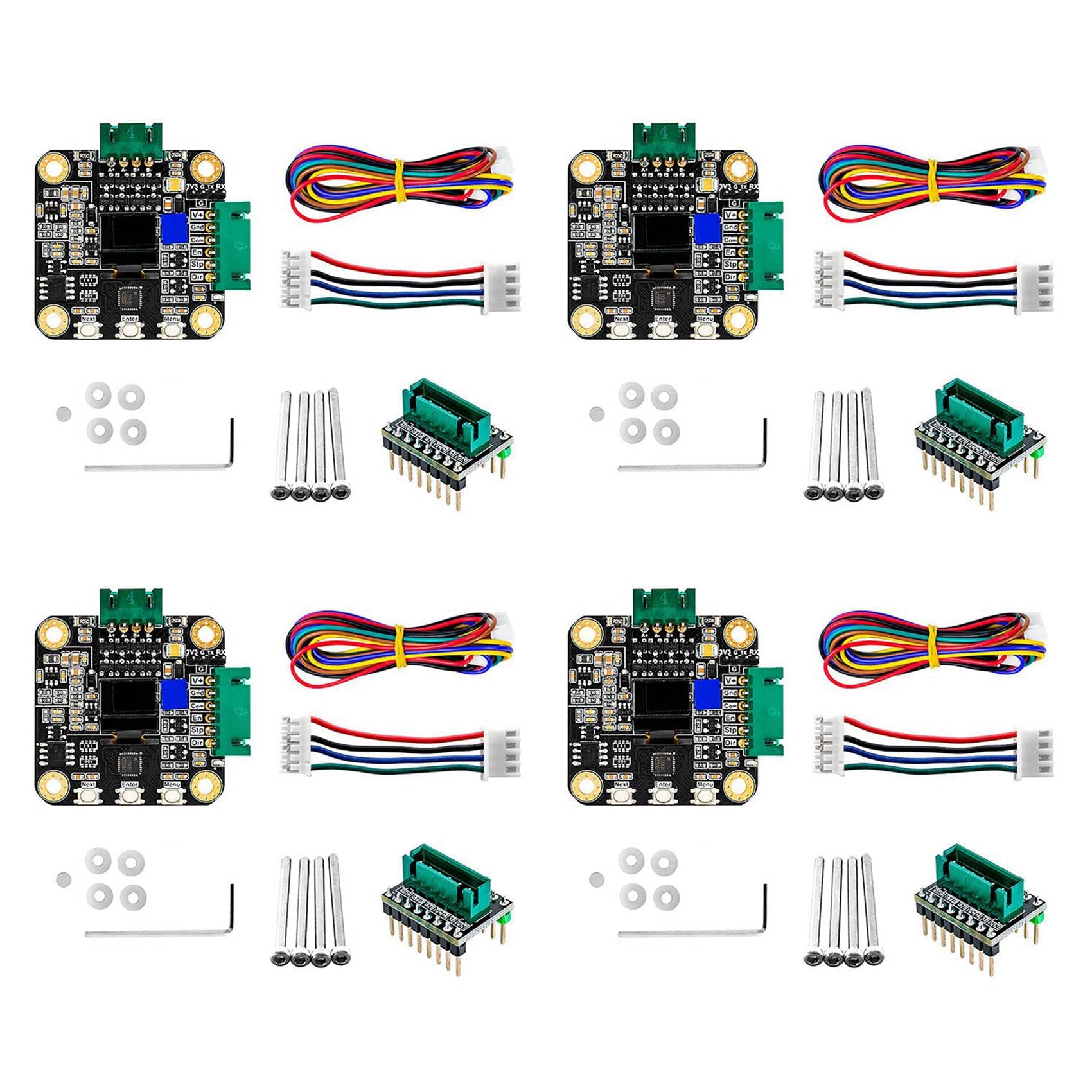4X Sterownik Silnika Krokowego NEMA 17, Zestaw Sterownika Silnika MKS SERVO42C PCBA Ultra Cicha PłYta, CzęśCi Laserowe CNC ZapobiegająCe Zgubieniu Kroków