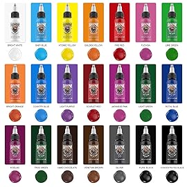 Hawink Tattoo Ink Color Set 1 oz (30ml) 21 Colors Pigment Kit Tattoo Supplies TI203-30-21