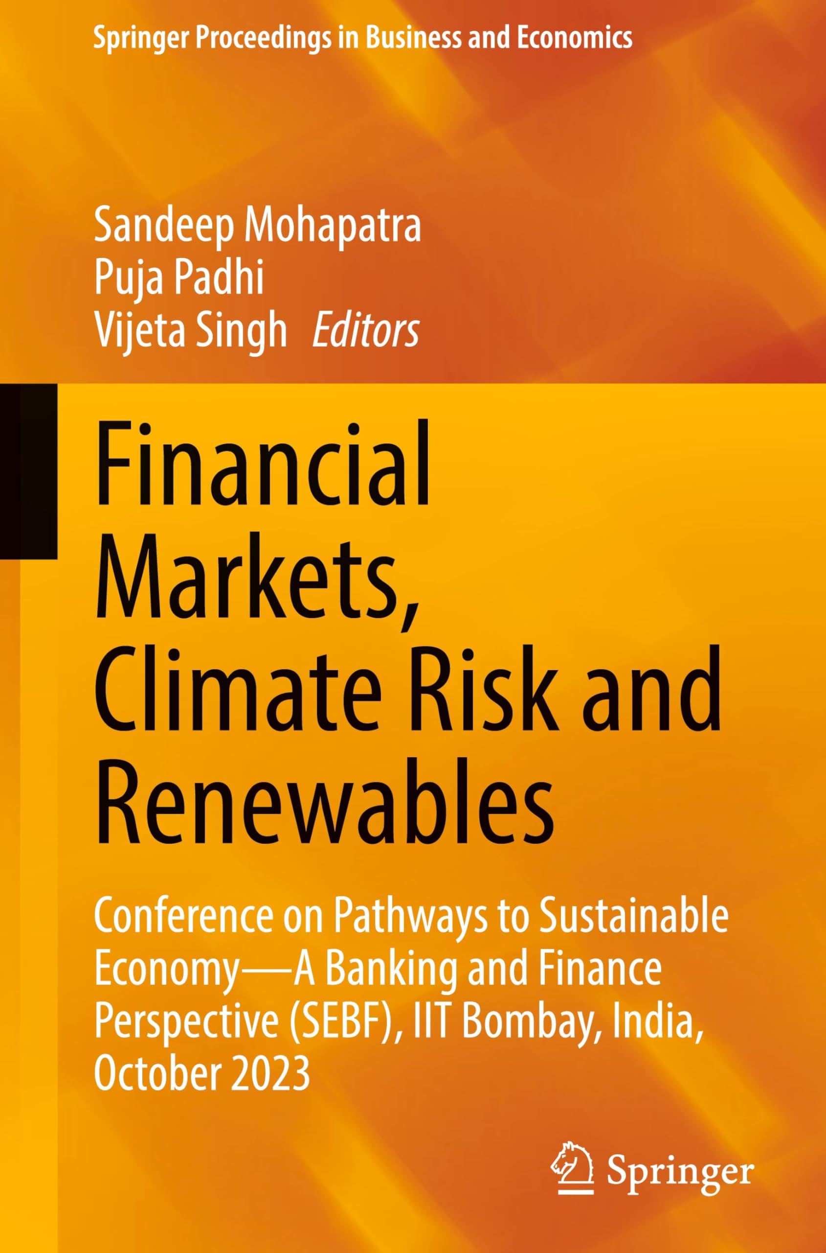 Financial Markets, Climate Risk and Renewables: Conference on Pathways to Sustainable Economy―A Banking and Finance Perspective (SEBF), IIT Bombay, ... Proceedings in Business and Economics)