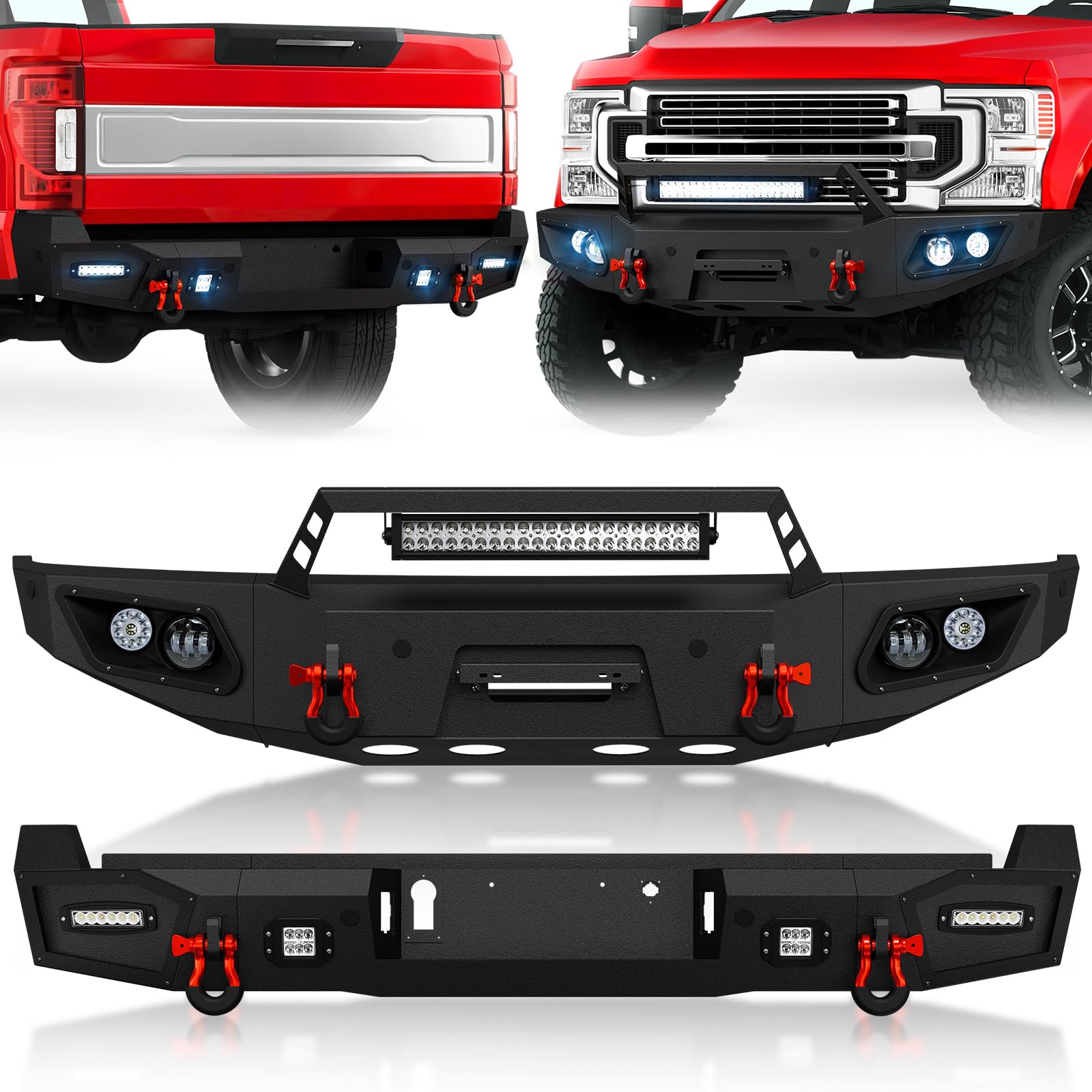 YZONA Front and Rear Bumper Combo