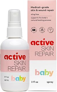 BLDG Active Skin Repair Baby Spray: Natural Hypochlorous Acid for Diaper Rash, Eczema, Acne, Cuts - No Sting, 3oz Non-Toxic First Aid