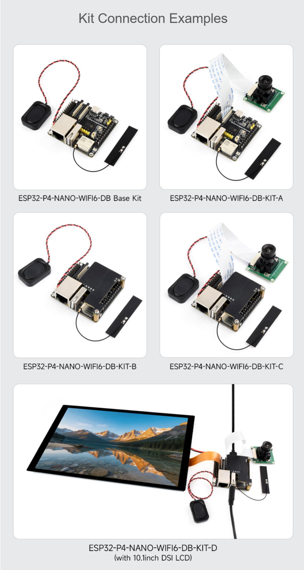 TUOPUONE ESP32-P4-NANO-WIFI6-DB zestaw C, RISC-V dwurdzeniowy 400 MHz + jednordzeniowy 40 MHz